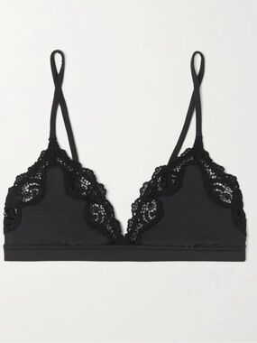 SKIMS Black Lace Trim Bralette